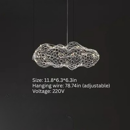Danish Designer Cloud Pendant Light | Dia 11.8 - 39.3 in | Iron Mesh | Handcrafted Artistic Chandelier | Multiple Sizes | Brick by Brick