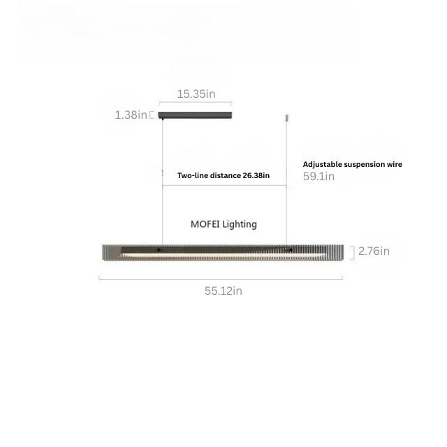 Linear Pendant Light | Modern Black & Gold | Glass Chandelier | Dining Table & Kitchen Island | Brick by Brick