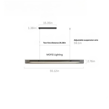 Linear Pendant Light | Modern Black & Gold | Glass Chandelier | Dining Table & Kitchen Island | Brick by Brick