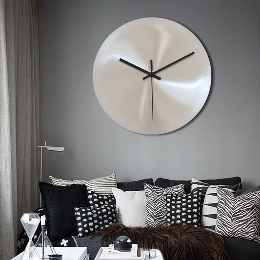 Minimalist Wall Clock | 7.9, 11.8, or 13.8 in | Brushed Stainless Steel | Sleek Modern Timepiece | Brick by Brick