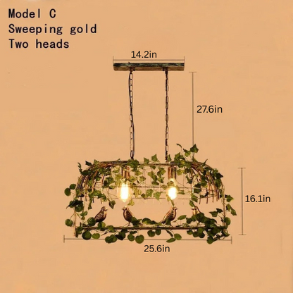 Retro Birdcage Pendant Lamp | D 19.3 - 41.3 in | Industrial Wrought Iron Hanging Light | E27 LED Fixture | Brick by Brick