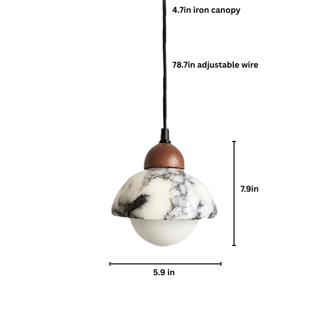 Marble LED Pendant Lamp | Modern Nordic Ceiling Light | Adjustable Hanging Fixture | Brick by Brick