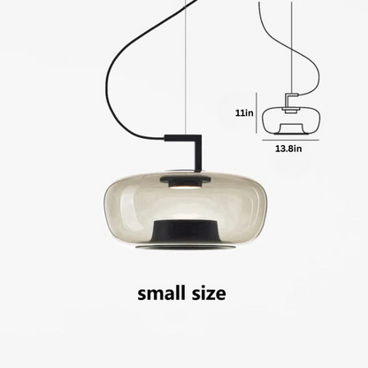Modern Glass Pendant Light | 13.8-17.4 in | LED Hanging Lamp | Indoor Ceiling Fixture | Brick by Brick