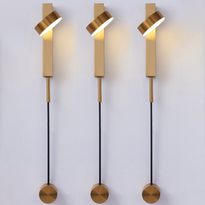 Gold Wall Sconce | 6.1 x 3.94 x 10.6 in | Modern LED Lamp with Dimmer | Adjustable Arm | Brick by Brick