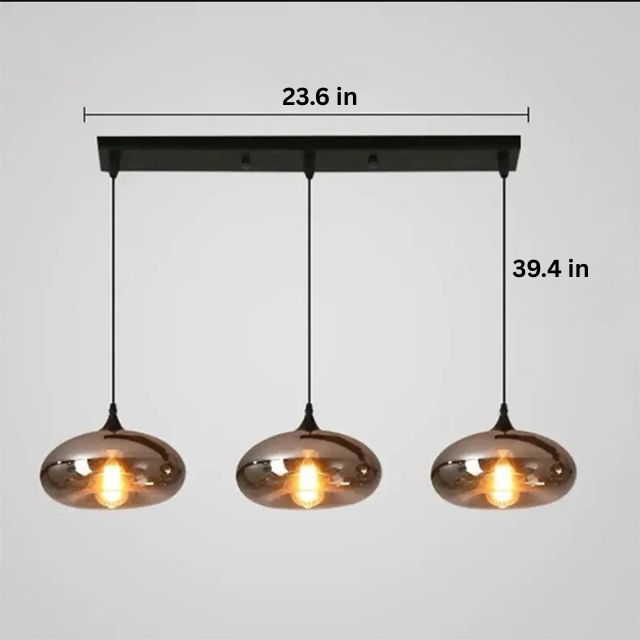 Contemporary LED Pendant Light |3-12 Heads | Glass & Iron | Remote & App Dimmable Chandelier | Brick by Brick