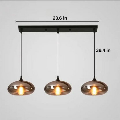 Contemporary LED Pendant Light |3-12 Heads | Glass & Iron | Remote & App Dimmable Chandelier | Brick by Brick