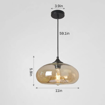Nordic Glass Pendant Light | 11 x 6 in | Contemporary Hanging Ceiling Lamp | Colorful Fixture | Brick by Brick