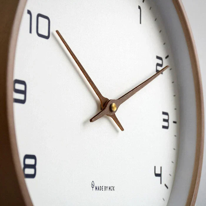 Silent Wooden Wall Clock | 10" or 12" | No-Tick Quartz Movement | Minimalist Nordic Design