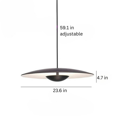 Modern Creative Chandelier | LED Ceiling Pendant Light | Black & Wood Grain Design | Adjustable Sizes | Brick by Brick