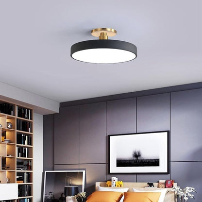 Flush Round Ceiling Light | Modern LED Fixture | Soft Glow | Metal & Acrylic