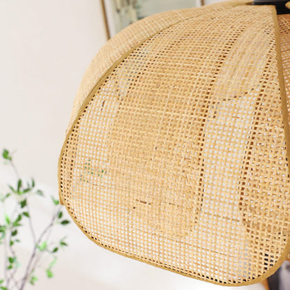 Rattan Petal Pendant Light | H11.02 in | Rustic Boho Ceiling Lamp | Natural Handmade Lighting | Brick by Brick