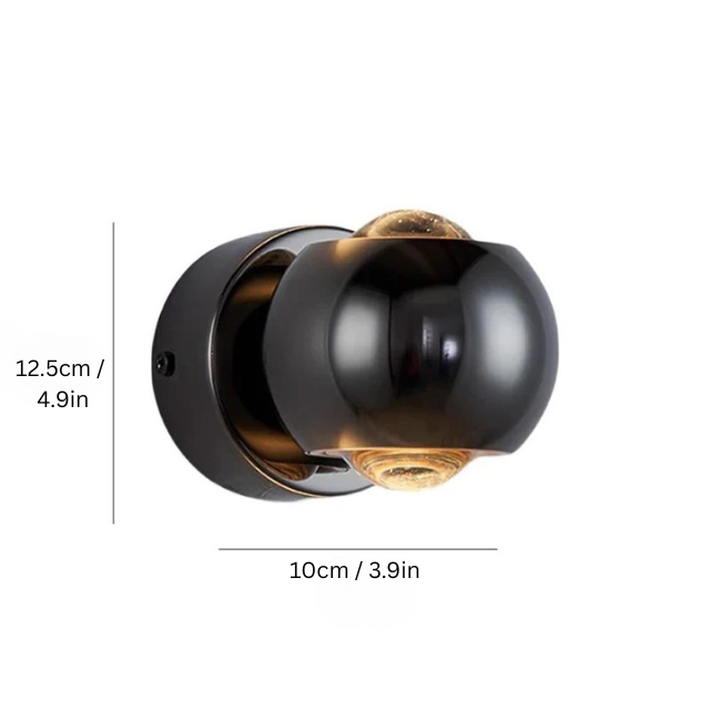 Modern Brass LED Wall Lamp | 3.9 x 4.9in | Scandinavian Wall Sconce | Elegant Foyer Lighting | Brick by Brick