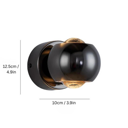 Modern Brass LED Wall Lamp | 3.9 x 4.9in | Scandinavian Wall Sconce | Elegant Foyer Lighting | Brick by Brick