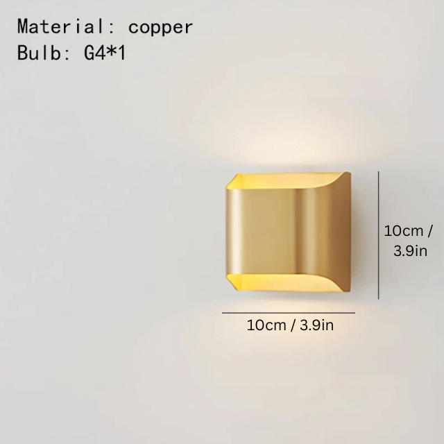 Contemporary Brass Wall Sconce | 3.9 or 11.8 | LED Lamp with Sculptural Shade | Adjustable Lighting | Brick by Brick