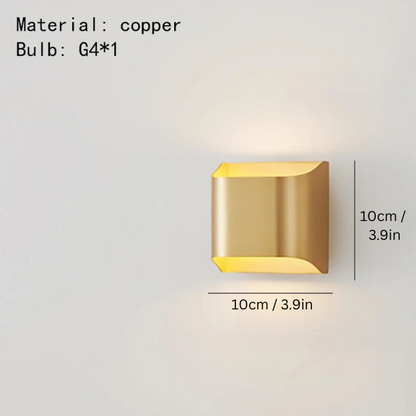 Contemporary Brass Wall Sconce | 3.9 or 11.8 | LED Lamp with Sculptural Shade | Adjustable Lighting | Brick by Brick