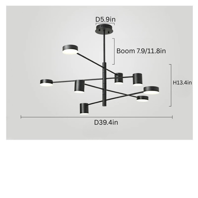 Nordic Chandelier | 4-10 Heads | Modern Black Ceiling Light | Creative Wrought Iron Fixture | LED Included | Brick by Brick