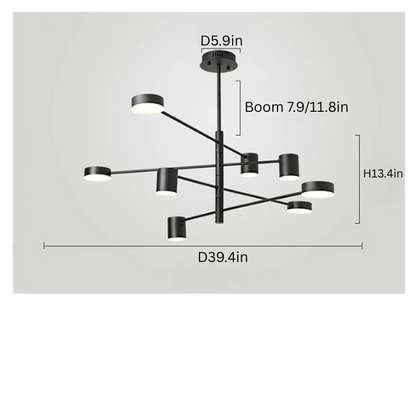 Nordic Chandelier | 4-10 Heads | Modern Black Ceiling Light | Creative Wrought Iron Fixture | LED Included | Brick by Brick