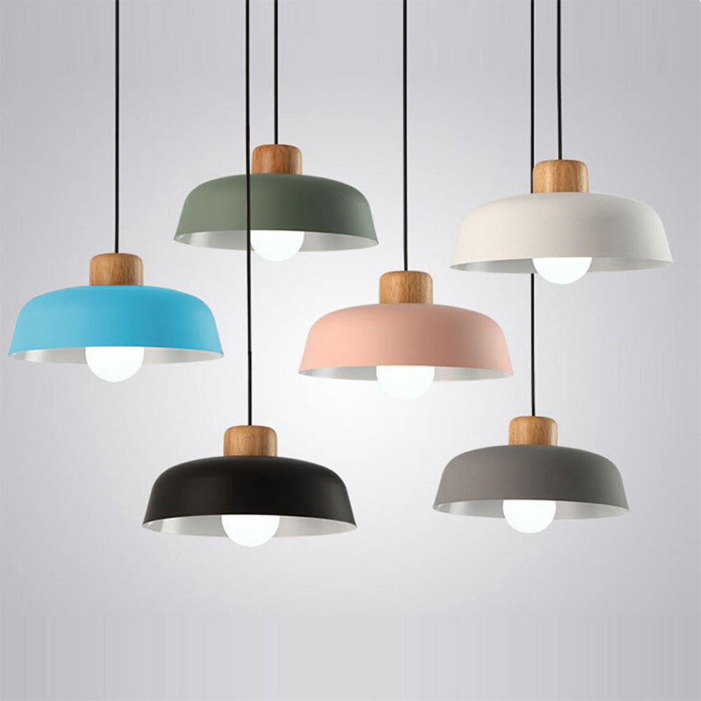 Nordic Creative Pendant Lamp | Natural Wood & Aluminum | Modern Home Lighting | 11.81 x 5.51 in | Brick by Brick