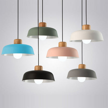 Nordic Creative Pendant Lamp | Natural Wood & Aluminum | Modern Home Lighting | 11.81 x 5.51 in | Brick by Brick
