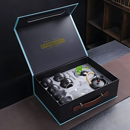 Japanese Kungfu Ceramic Teapot | 4.9 in × 5.5 in | Retro Design | Heat-Resistant Handle | Brick by Brick