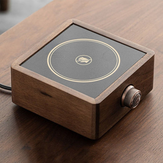 Walnut Electronic Tea Stove | 7.0 in × 6.4 in × 2.9 in | Adjustable Heating | Far-Infrared | Brick by Brick