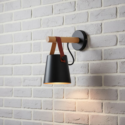 Marit Wooden Wall Light | 8.6 x 5.1x in | Nordic Wood & Metal Sconce | Bedroom Lighting | Brick by Brick