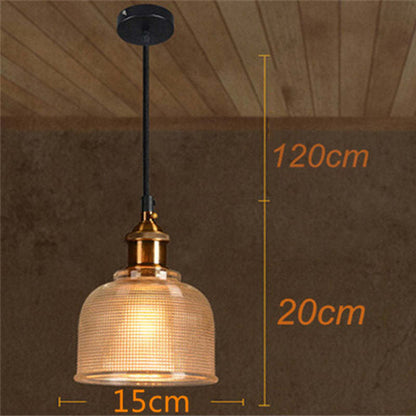 Retro Glass Pendant Light | 5.9 x 7.9 in | Industrial Loft Design | Colorful Glass Shades | E27 Bulb | Adjustable Cord | Brick by Brick