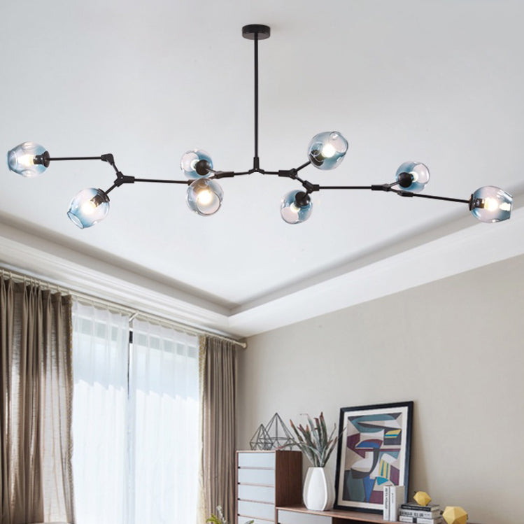 Nordic Modern Glass Pendant Light | H 31.5 - 39.3 in | Clear Bubble Design | Adjustable Brass Ceiling Fixture | Brick by Brick