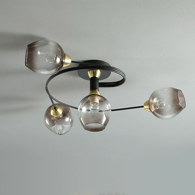 Nordic LED Pendant Chandelier | 29.5 or 36.6 in | Black or Gold Finish | Modern Glass Shade Design | Brick by Brick