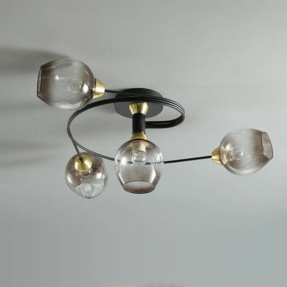 Nordic LED Pendant Chandelier | 29.5 or 36.6 in | Black or Gold Finish | Modern Glass Shade Design | Brick by Brick