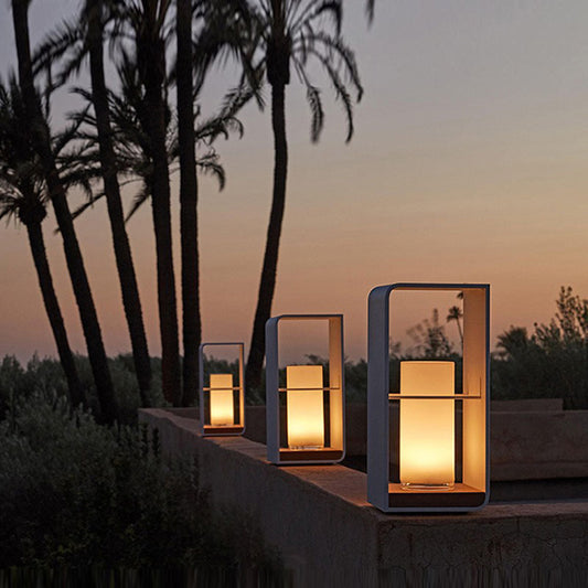 Orr Solar Outdoor Floor Lamp | 7.8 x 11 in / 18.9 in / 26.7 in | Cuboid Minimalist LED | IP65 Weatherproof | Brick by Brick