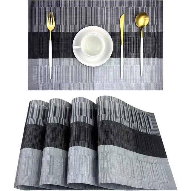 Vinyl Placemats Set | 11.8 x 17.7 in | Heat-Resistant Table Mats | Waterproof Dining Protection | Brick by Brick