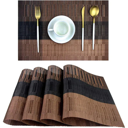 Vinyl Placemats Set | 11.8 x 17.7 in | Heat-Resistant Table Mats | Waterproof Dining Protection | Brick by Brick