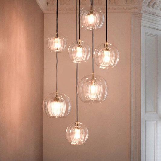 Hailie Glass Pendant Light | 5.9–9.8 in | Clear & Amber | LED Accent Lighting | Brick by Brick