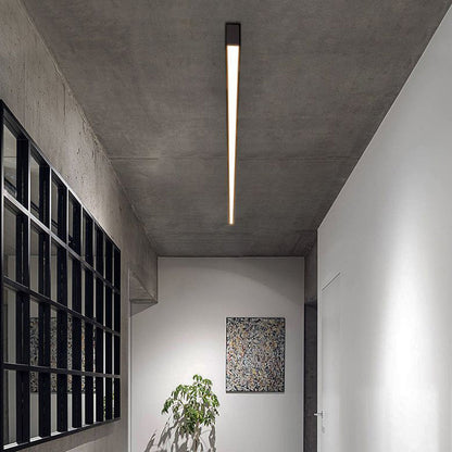 Contemporary LED Linear Ceiling Light | 23.6–47.2 in | Dimmable Flush Mount |Black Metal | Brick by Brick