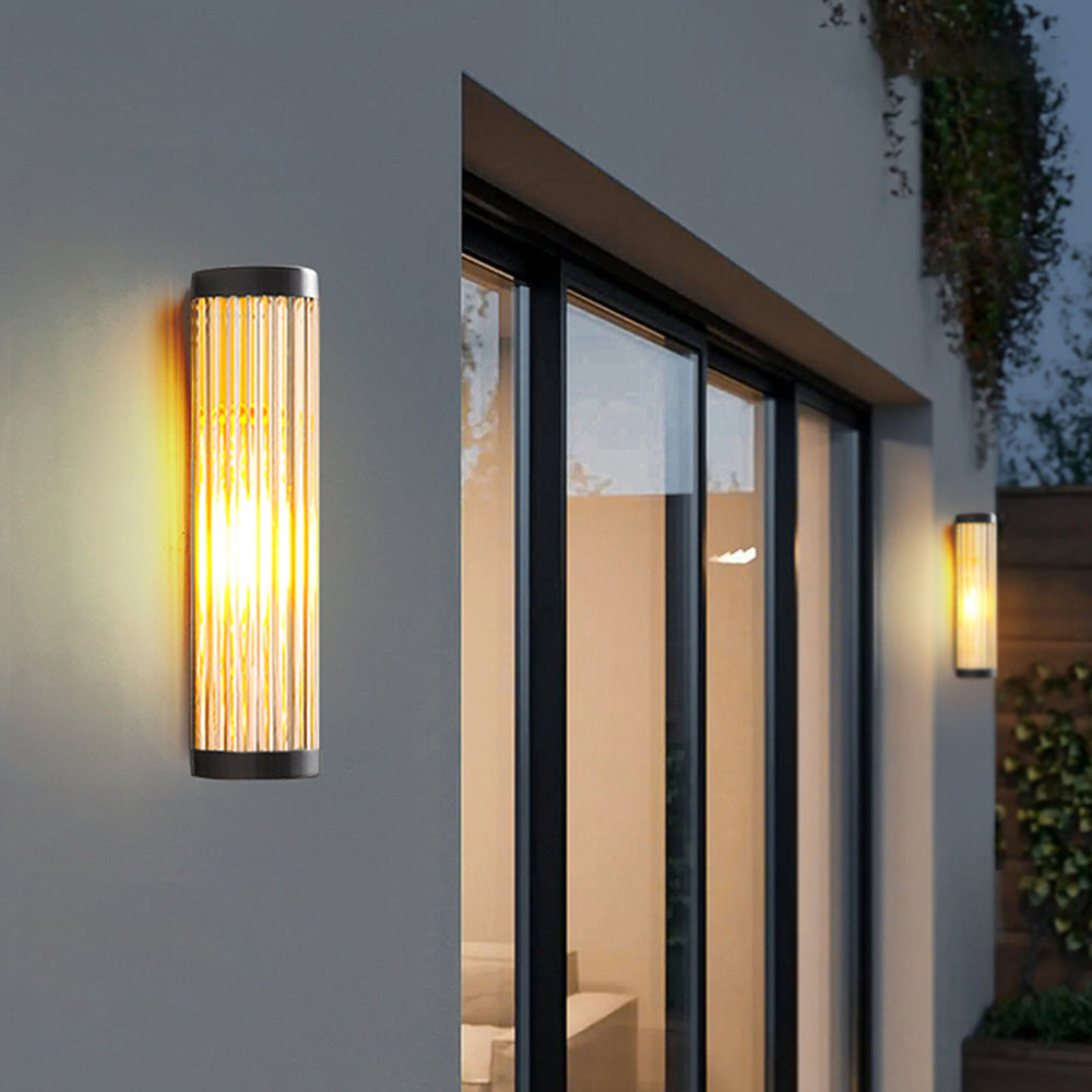 Outdoor Wall Light | Dia 5.1 x H 11.8-31.5 in | Semi-Cylindrical Black | Weatherproof | Modern Design | Brick by Brick