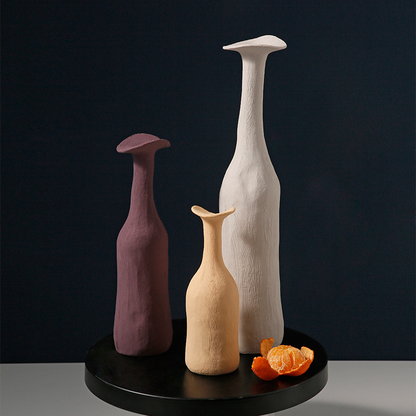Japandi Ceramic Bottle Vase | Morandi Art Design | Handcrafted Home Décor | Brick by Brick