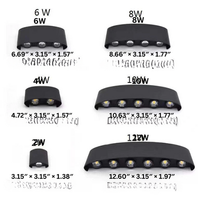 Waterproof RGB LED Wall Light | 3.15 x 3-12.4 in | Aluminum Outdoor & Indoor | Energy-Efficient | Brick by Brick