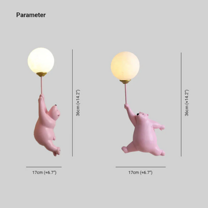 Bear Balloon Ceiling Light | 6.7 x 14.2 in | LED Kids Flush Mount | 3 Colors | Brick by Brick