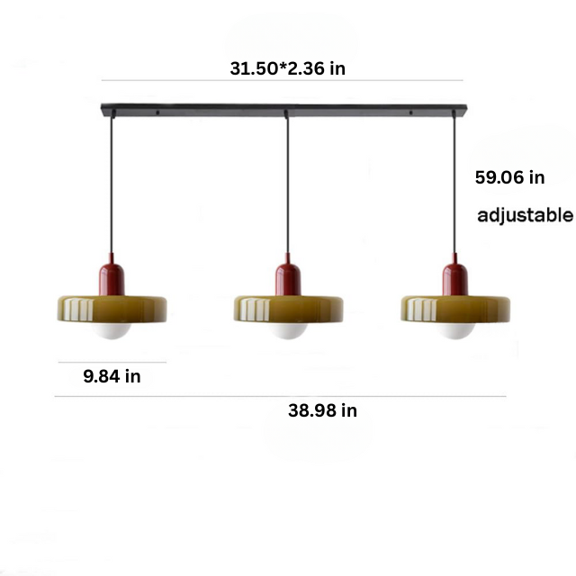 3-Light Glass Chandelier | 59.06 x 38.98 in | Contemporary Ceiling Fixture | Elegant Home Décor Lighting | Brick by Brick