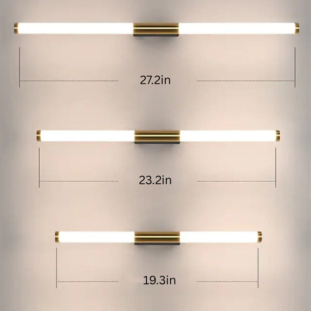 Modern Bar Wall Light | L19.3 - L27.2 in | Gold Linear Design | Minimalist Metal | Brick by Brick