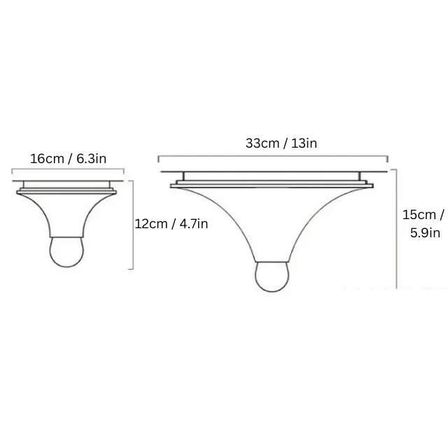 Bauhaus LED Wall Light | 4.7 in or 5.9 in | Walnut Wood + Acrylic Halo | Architectural Lighting | Brick by Brick