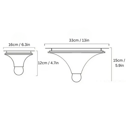 Bauhaus LED Wall Light | 4.7 in or 5.9 in | Walnut Wood + Acrylic Halo | Architectural Lighting | Brick by Brick