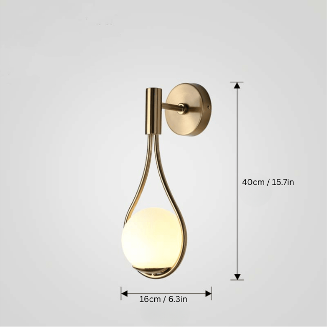 Modern Nordic Wall Lamp | 15.7 x 6.3 in | Minimalist Teardrop Metal Sconce | Adjustable Lighting | Brick by Brick