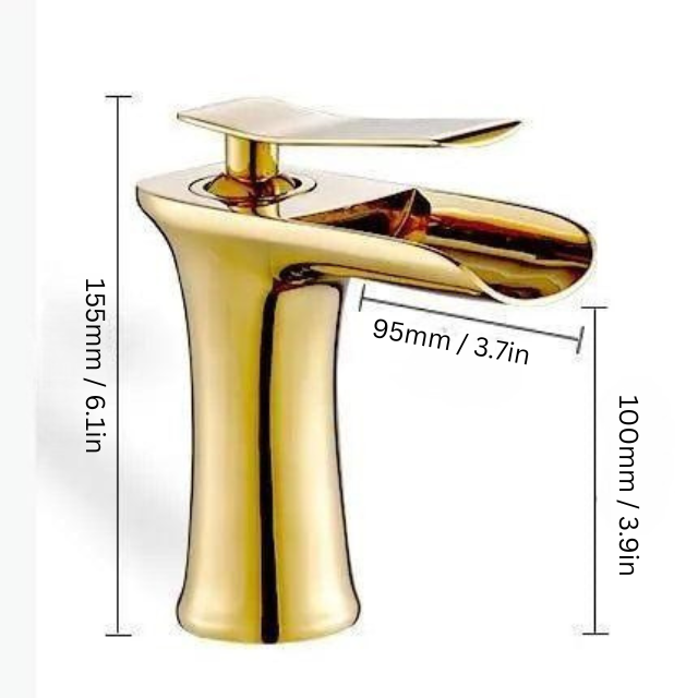 Contemporary Gold Bathroom Faucet | 6.1 in | Single Lever Basin Mixer | Solid Brass | Brick by Brick