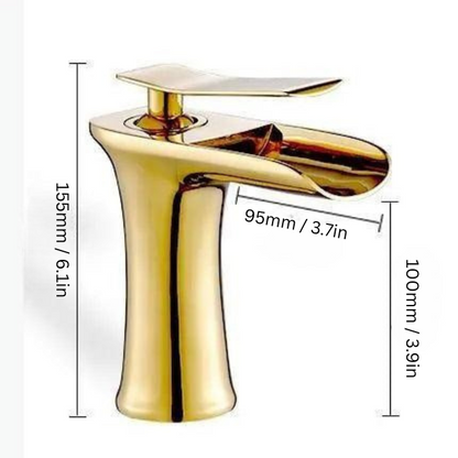 Contemporary Gold Bathroom Faucet | 6.1 in | Single Lever Basin Mixer | Solid Brass | Brick by Brick