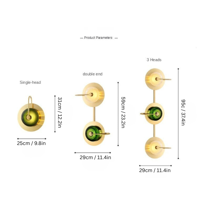 Scandinavian Wall Sconce | H12.2 - 37.4 in | Brass LED Lamp | Modern Home Lighting | Adjustable Styles | Brick by Brick