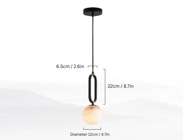 Real Natural Marble Pendant Light | 8.7 x 4.7 x 2.6 in | Modern Scandinavian Design | Elegant Home Lighting | Brick by Brick
