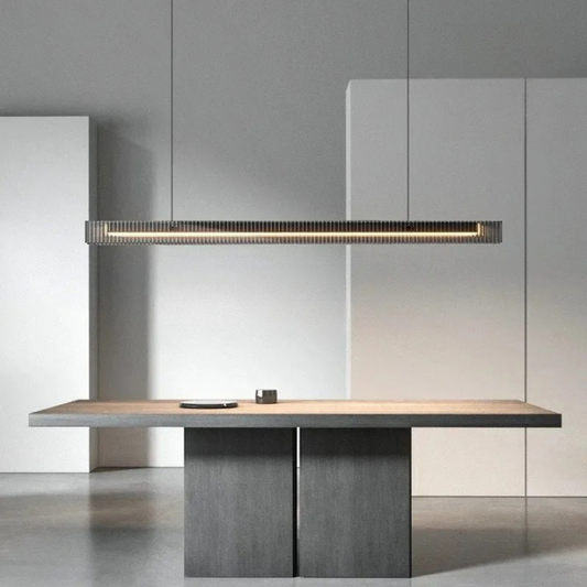Linear Pendant Light | Modern Black & Gold | Glass Chandelier | Dining Table & Kitchen Island | Brick by Brick