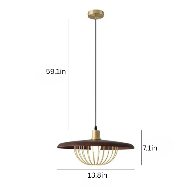 Iron Pendant Light | 13.8 x 7.1 in | Imitation Wood Chandelier | E27 Ceiling Lamp | Brick by Brick